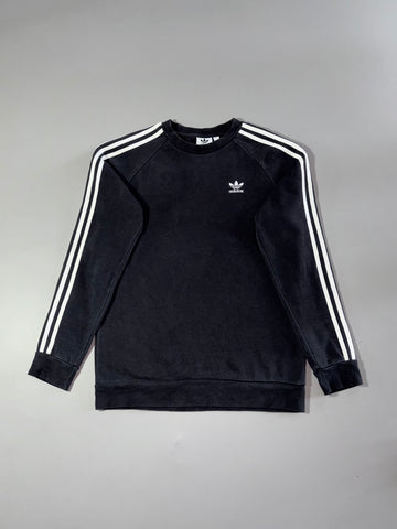 Adidas Originals Black 3-Stripes Crewneck Sweatshirt (S)