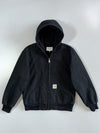 Carhartt WIP Active Jacket I023083 Washed Black 100% Cotton Canvas Fleece-Lined (M)