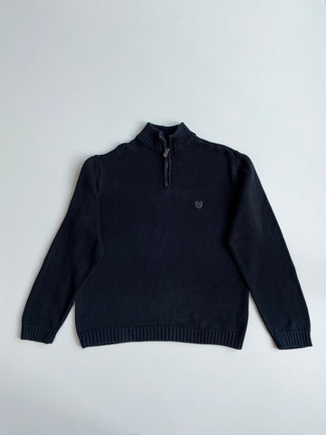 Chaps Quarter Zip Navy Sweater (Size XL)