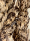 A&M Hurtig Furriers | Vintage Lynx-Print Real Fur Long Coat | Dark Fox Collar |{Rare} (M)