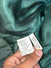 Sequence 80s Dark Green Leather Bomber with Crackle Panels and Belt (L)