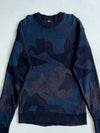 Hugo Boss Navy Camo Jacquard Knit Sweater (XL)