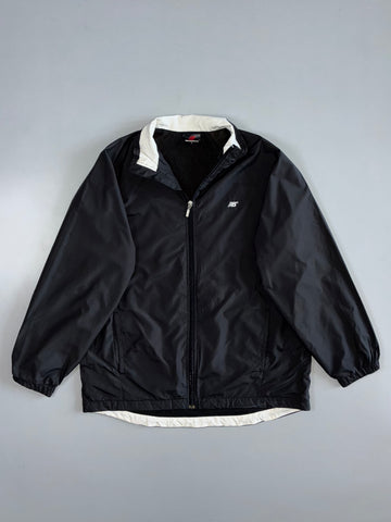 Vintage New Balance Reversible Fleece Windbreaker Jacket | Black White Full Zip NB Logo (M)
