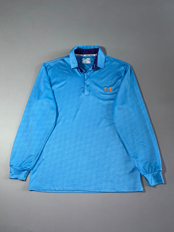 Under Armour HeatGear Long Sleeve Performance Polo – Blue (L)
