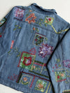 Vintage Coldwater Creek Embroidered Patchwork Denim Jacket women’s (XL)