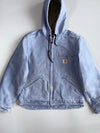 Vintage Carhartt Washed Blue Sherpa Lined Hooded Active Jacket (Fur Inside)(M)