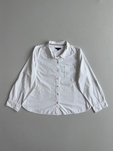 Tommy Hilfiger Roll-Sleeve Button-Up Shirt White Women’s (2XL)