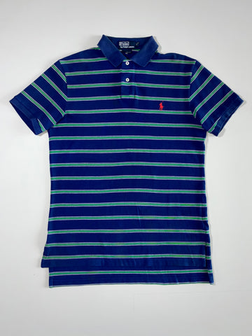 Polo Ralph Lauren Custom Fit Green Navy Striped Polo Shirt(L)