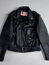 Fieldsheer Cruiser Leather Motorcycle Jacket –Black, Belted (S/M)