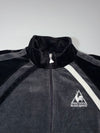 Le Coq Sportif Velour Track Jacket – Black, Vintage Style (S)