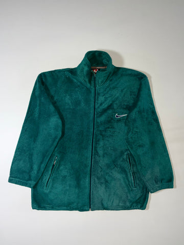 Vintage 90s Umbro Deep Green Fleece Zip Jacket (XL)