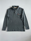 Burberry London | Nova Check Trim Long Sleeve Polo | Grey | Size L