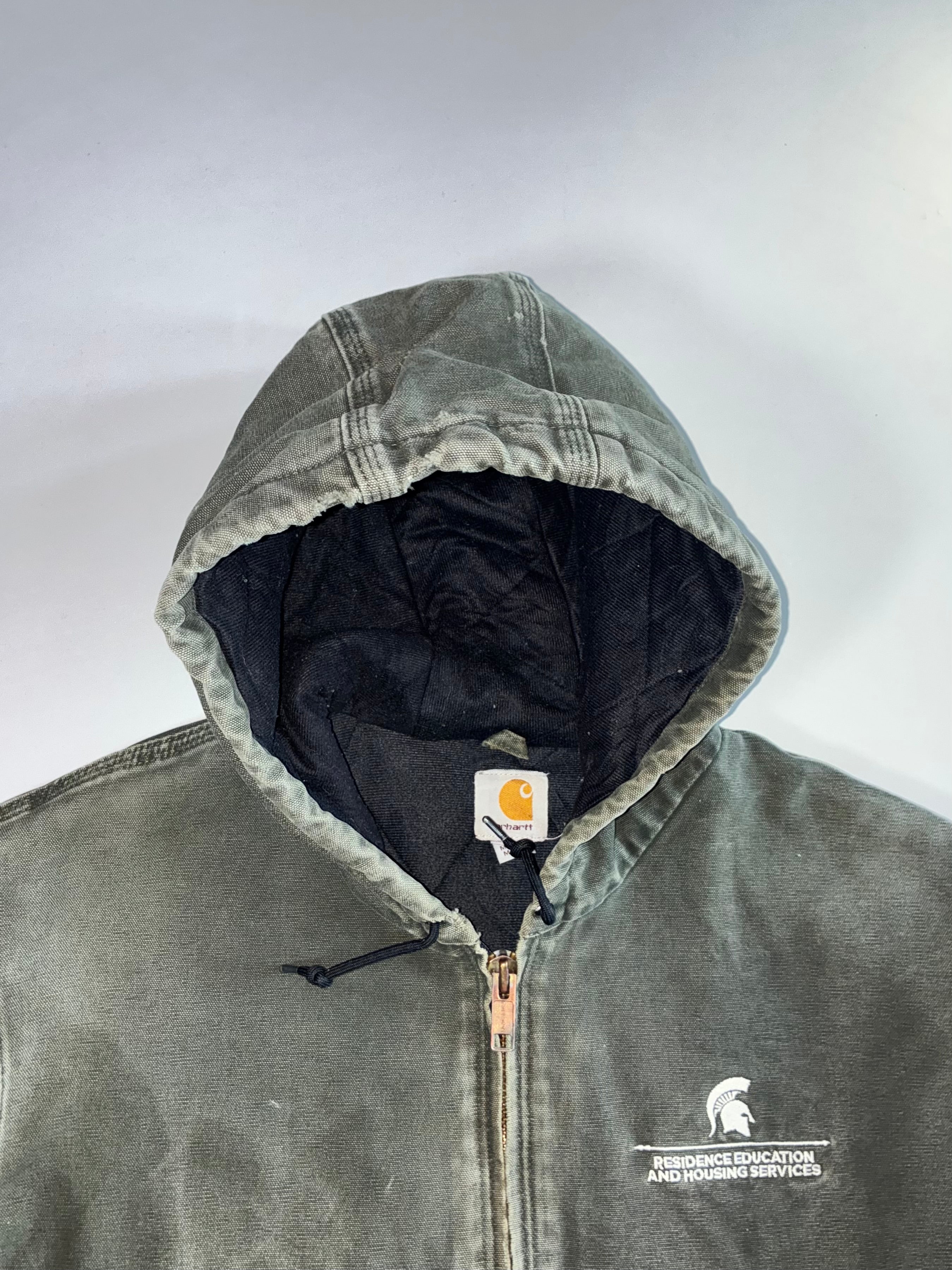 Carhartt アクティブジャケット　J130 MOS オリーブ　90s M Carhartt（カーハート） J130 ウォッシュドダック インサレート