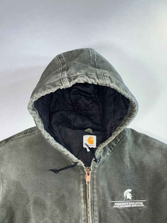 Carhartt Active J130 MOSS Work Jacket Olive Michigan State University (XL/2XL)