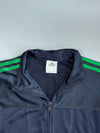 Adidas Black & Green 3-Stripes Track Jacket | Vintage Full Zip(S/M)