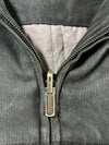 Lacoste Black Zip-Up Vest – Quilted Lining, Metal Croc Logo (M)