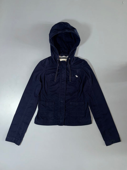 Abercrombie & Fitch Navy Hooded Utility Jacket – Size (S)