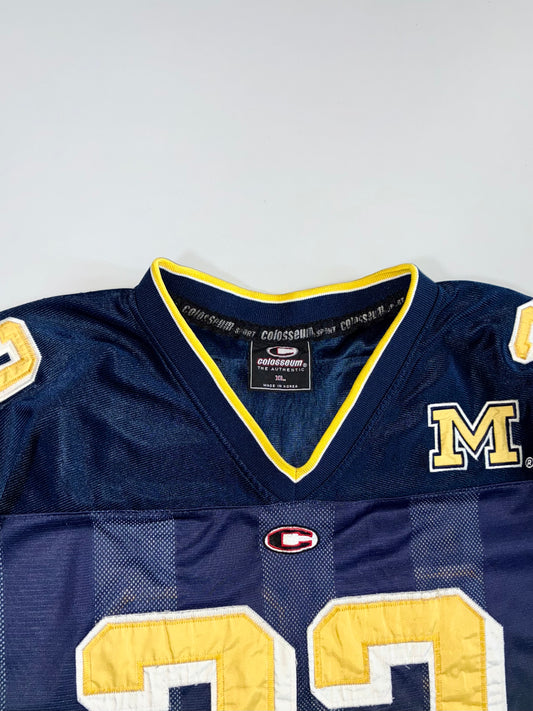 Colosseum Athletics University of Michigan Wolverines #32 Navy to Maize Gradient Fade NCAA Football Jersey (XL/2XL)
