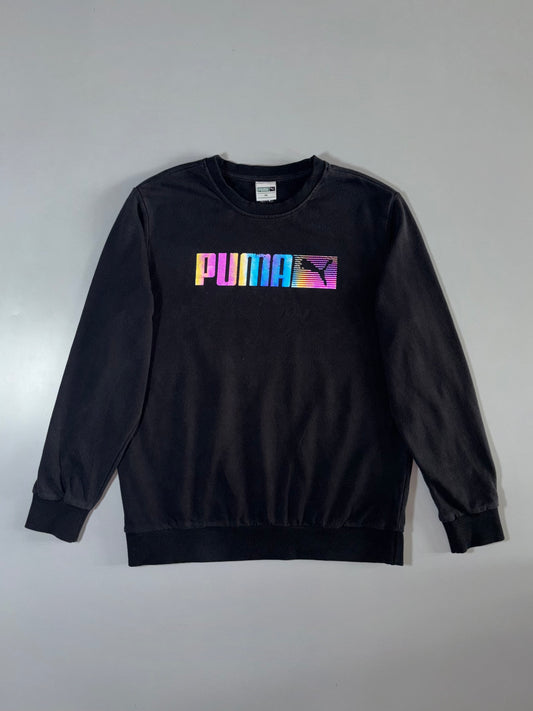 Puma Black Holographic Logo Crewneck (L)