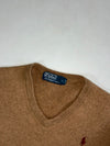 Polo Ralph Lauren V-Neck Knit Sweater – Camel Brown (S)