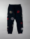 Japanese Oni Kanji & Dragon Embroidered Multi-Pocket Joggers (W:33) (L:38)
