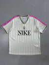 Nike Retro Soccer Jersey – White/Pink Striped (L)