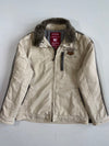 Wen & Chun Beige Sherpa-Lined Work Jacket with Faux Fur Collar (XL)