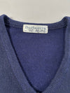 Vintage 90s Burberrys Crest Lambswool V-Neck Sweater – (XL)