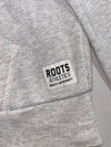 Roots Canada Heather Grey Zip-Up Hoodie with Beaver Logo & Charcoal Lined Hood (M)