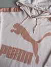 Puma Big Cat Logo Pastel Pink Embroidered Hoodie | Size (2XL)