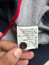 Fila Navy & Grey Striped Hooded Henley | Size (S/M)