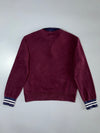 Polo by Ralph Lauren Quarter-Zip Sweatshirt – Burgundy with Striped Collar (L)