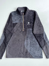Black Yak Grey Croc Texture Patchwork Fleece Half Zip (S)