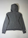 Le Coq Sportif Grey Sherpa Lined Zip-Up Hoodie – Chenille Rooster Logo (S)