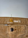 Carhartt Relaxed Fit Brown Washed Canvas 5-Pocket Work Pants (W:36) (L:41)