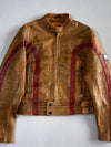 Belstaff Black Prince Weatherproof Leather Jacket Striped Racer Jacket (S)