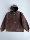 Carhartt | Brown Hooded Active Jacket | (XL/2XL)