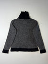 Vintage Lacoste Wool Waffle Knit Turtleneck Sweater – Charcoal Grey  (S)