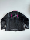 Bering “Queen” Black & Pink Leather Moto Jacket (WT7) Padded (Women’s) (XL)