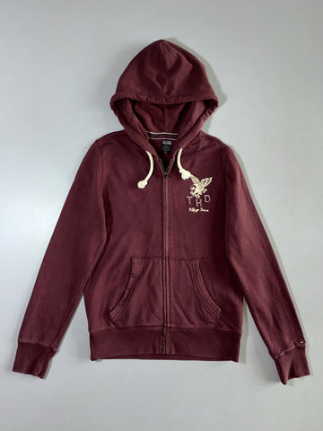 Tommy Hilfiger Denim Burgundy Eagle Zip Hoodie (M/L)