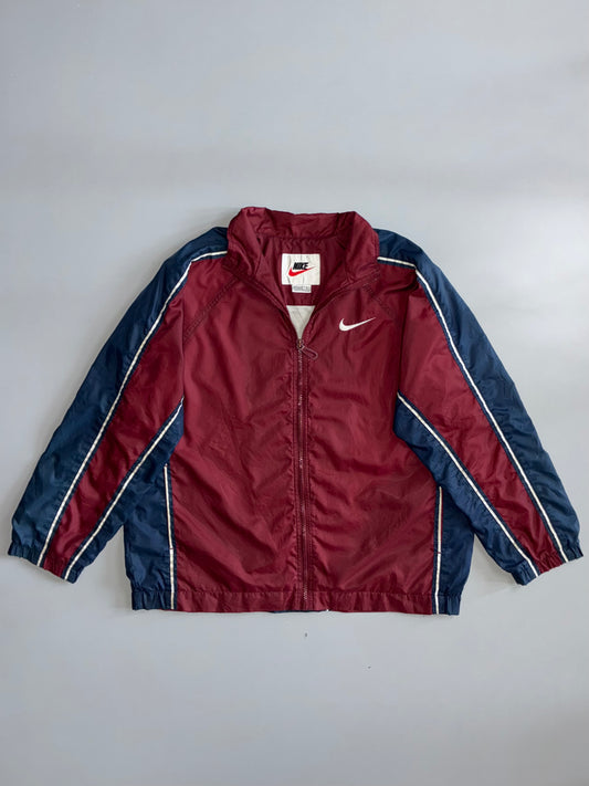 Nike Vintage 90s Maroon & Navy Colorblock Nylon Windbreaker Jacket (M/L)