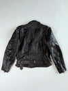 Distressed Brown Leather Double Rider Biker Jacket (2XL)