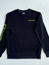 Vintage Champion Black Neon Script Logo Crewneck Sweatshirt (XS)