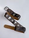 Vintage Bavarian Trachten Genuine Leather Belt with Silver Edelweiss & Concho Hardware (W-34 To 38)