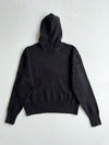 AMI Paris Black Knit Hoodie with Red Ami de Coeur Logo (L)