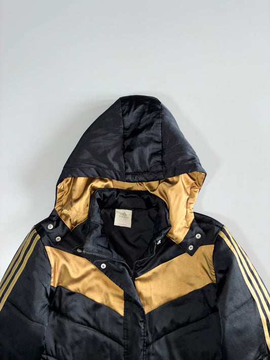 Adidas Black/Gold Hooded Puffer Jacket (S)