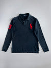 Polo Ralph Lauren Big Pony Long Sleeve Polo — Black/Red (Custom Fit) (L)