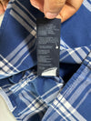 Tommy Hilfiger Navy Blue Plaid Short Sleeve Button-Up Shirt – Custom Fit, (XL)