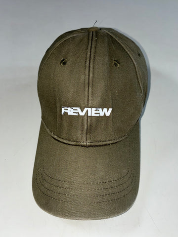 Review Logo Olive Green Cotton Cap (Adjustable)