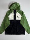 Nike Swoosh Colorblock Windbreaker Green/Black drawstring hood (XL)